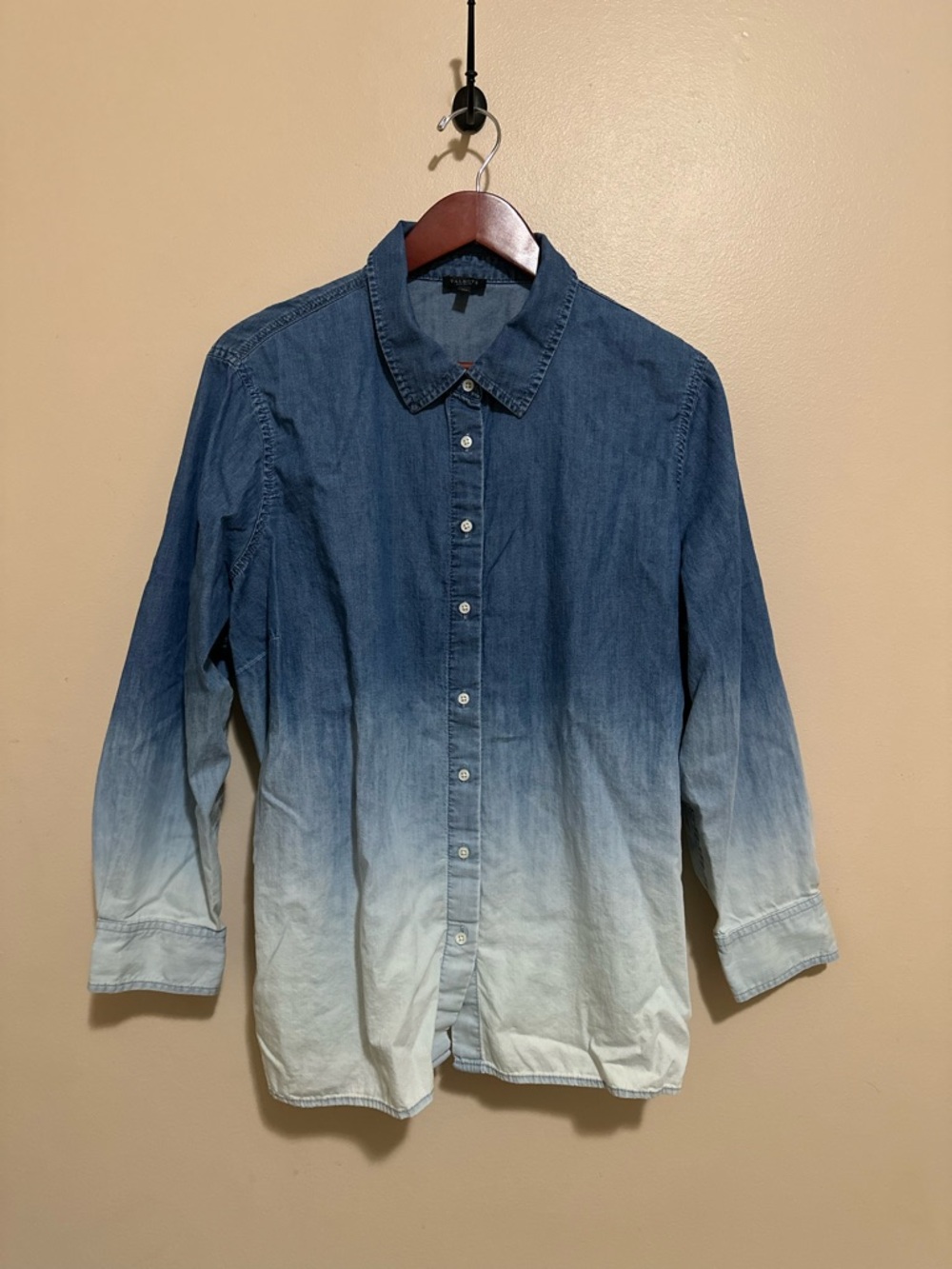 Talbots Women’s Ombre Blue Button-Up Shirt size 3X petite